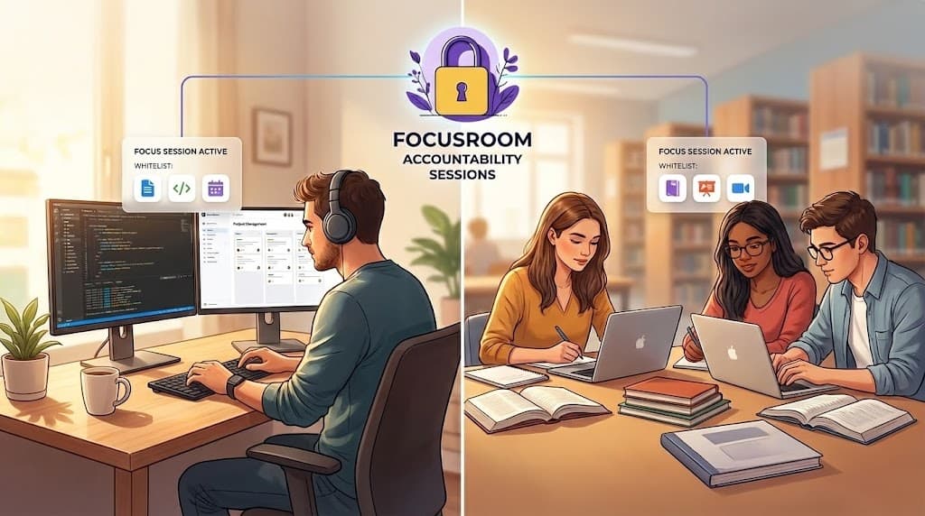 Group of professionals in a virtual accountability session